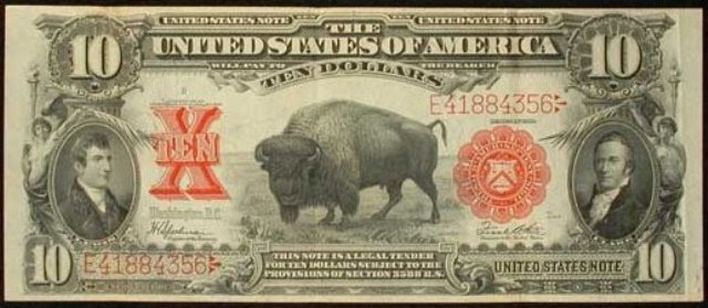 1901 $10 Legal Tender Bison Note - Chicago Gold Gallery